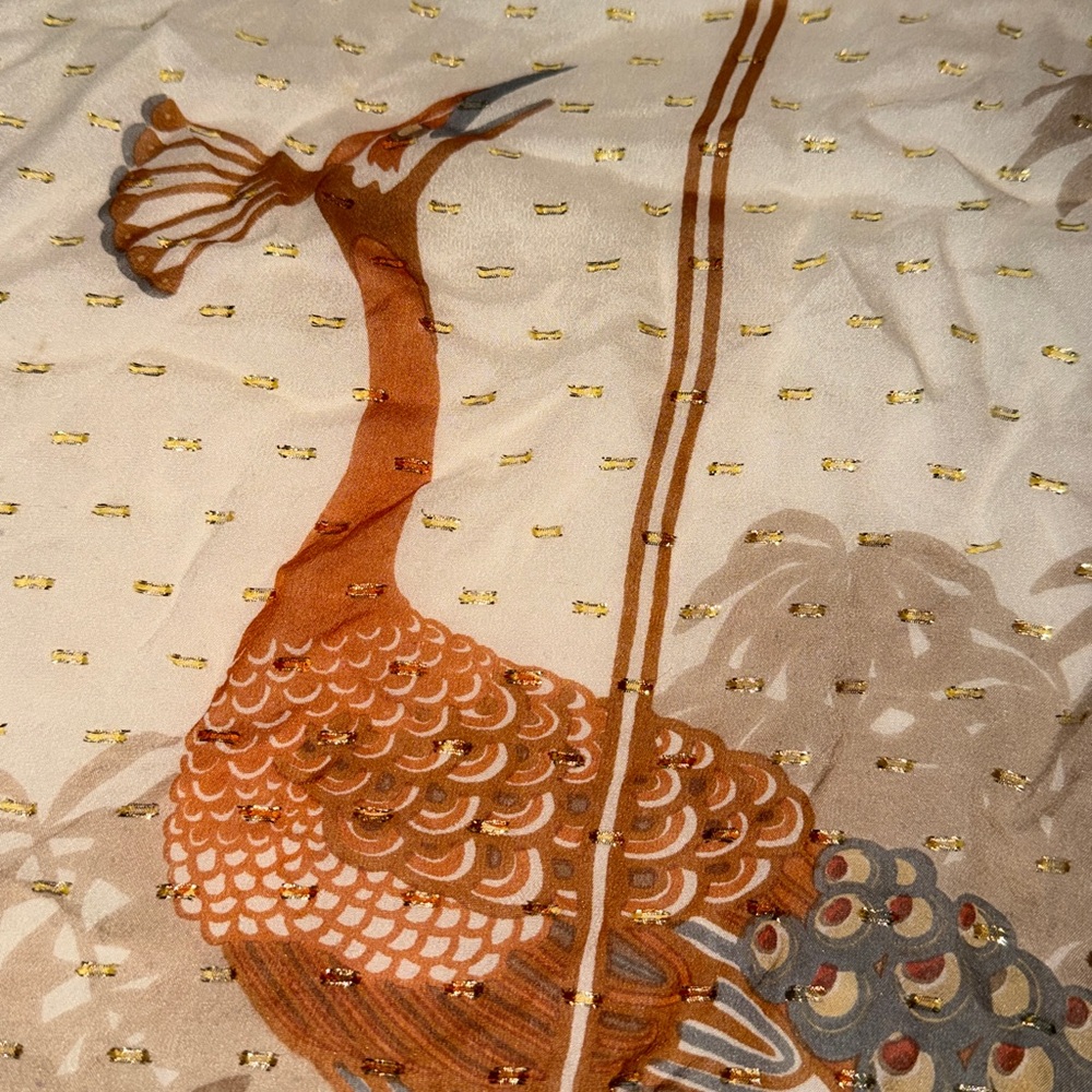 Jean Paton Elegant Peacock Print Scarf - Picture 3 of 6